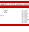 REVIEWS ON ADVANCED MATERIALS SCIENCE杂志封面
